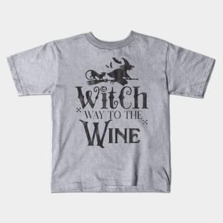 Witch way to the wine Kids T-Shirt